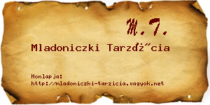 Mladoniczki Tarzícia névjegykártya